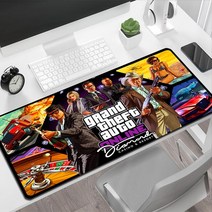 손목보호마우스 무선마우스 GTA 5 마우스 패드 Xl 컴퓨터 및 사무실 확장 Xxl 긴 키보드 게임 Pc 게이머 액세서리 매트 카와이, 없음, 7.FD001711 - 300x900x2mm