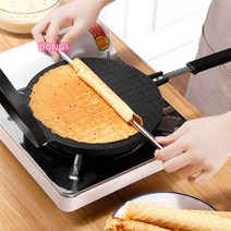 가정용 양면팬 베이킹 와플후라이팬 누룽지팬 크레페 전병롤구이팬 프라이팬 Esyuse 증정, 17cm