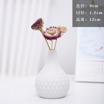 세라믹 꽃병 장식품 초벌구이 세라믹 미니 꽃병 무광택 흰색 도자기 수경 꽃병 거실 꽃꽂이, 번호 YC2021-010