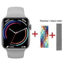 DTNO.1 스마트워치 DT7 맥스 맨 1.9 인치 경계선 없는 대형 스크린 NFC 블루투스 통화 무선 충전 PK IW, 07 silver add 2 straps