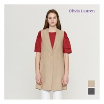 [올리비아로렌] 브로치장식린넨롱베스트_VOPQCUM3341