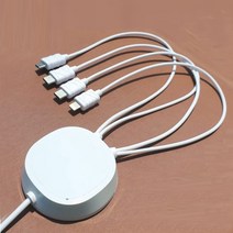 팝폰 4in1 도난방지용 멀티 충전기 마이크로5핀 8핀 C타입 케이블, 상세페이지 참조, 1개