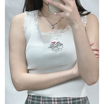 작은천사 레이스 민소매 나시 탑(3컬러)