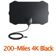 외장안테나 무선공유 아이피외장안테나 유얼밴드공유기 efm 공유기 실내 120 마일 TV 안테나 Freeview 25DB, 01 200-Miles 4K Black