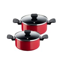 테팔 심플앤이지 티타늄 냄비, 레드, 양수냄비20cm+양수냄비24cm
