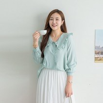 나크21 55 110 카라넥 프릴 블라우스 DM21 T 47