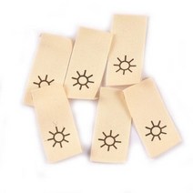 50 개/몫 면 짠 베이지 라벨 옷 케어 바느질 액세서리 만화 날씨 패턴 가방 태그 빨 C2440, 04 3