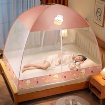 몽골 텐트 캐노피 천막 그늘막 타프 리빙쉘 패션 만화 인쇄 패턴 가정용 먼지 상단 모기장 큰 공간 유르트 유형 통기성 여름 캠핑, 색상 42 doors+18x20m bed