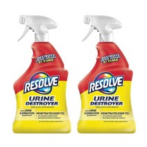 Resolve Urine Destroyer 강력한 강아지 오줌 냄새 제거 스프레이 946ml 2개 거실 카페트 패브릭소파 청소