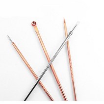 블랙헤드 피지 여드름 비립종 압출기 짜는 도구 기계 제거 스틱 집게, 실버