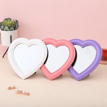 러블리 하트거울 탁상용 화장대 벽걸이 인테리어 거울, 진핑크