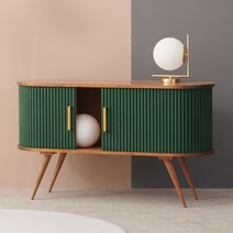 모리스 1200 원목 북유럽 높은 안방 티비다이 슬라이딩 거실장, 월넛그린