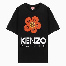 겐조 (당일) 22FW BOKE 플라워 프린트 블랙 코튼 반팔 티셔츠 FD55TS4454SO 99J