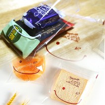 스마일 윙크 토스트봉투 접착비닐포장봉투 (100장 묶음), 브라운