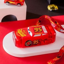 냉동 크리 에이 티브 스퀘어 밀짚 컵 트라이탄 소재 디즈니 물병 로프 플라스틱 컵, 빨간 차, 280ml