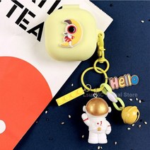 버즈케이스 귀여운 헬로 우주 비행사 실리콘 커버 삼성 갤럭시 버즈 라이브 케이스 블루투스 이어폰 충격 방지 커버 우주인 펜던트, I