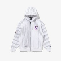 뉴에라 공식스토어 뉴에라 남여공용 MLB 뉴욕 메츠 스트라이프 후드 집업 화이트 13781115