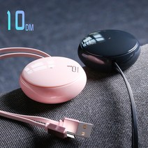 TR200 고속 C타입 마이크로5핀 마카롱 갤럭시 충전 데이터 릴 케이블 충전케이블, 1개, 마이크로5핀-블랙
