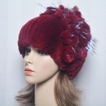 2022 여성 렉스 토끼 모피 모자 겨울 렉스 토끼 모피 Beanies 스트라이프 탑 플라워 폭스 모피 따뜻한 리얼 모피 니트 모자