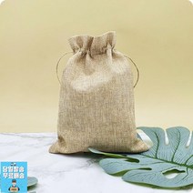 커피원두수납 린넨소재 조리개 파우치 자수작업 스트링파우치 여사친생일선물 정리