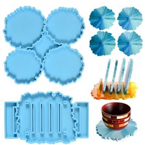 커피 티 컵 코스터 스탠드 에폭시 수지 몰드 세트 테이블 매트 홀더 실리콘 몰드 DIY 공예 장식 도구 키트 만들기|Clay Molds|, 1개, 단일