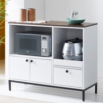 이케아 원룸 신혼 국내제작 우드 주방 홈바 수납장 1000 아일랜드식탁 전자렌지대 밥통선반, 화이트, MW44