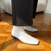 미니멀 레더 사각 절개 스퀘어토 지퍼 첼시부츠 3color