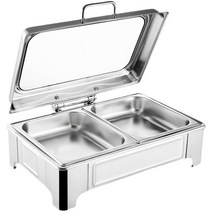 뷔페 챠핑 디쉬 차핑 음식 워머 푸드 워머기 업소용, 정사각형/한칸/6리터/전기보온, 1개