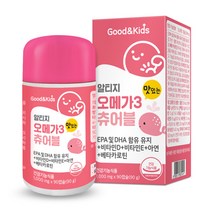 내츄럴플러스 굿앤키즈 맛있는 오메가3 츄어블 1000mg x 90캡슐 성장기 필요 DHA 레몬맛, 1박스