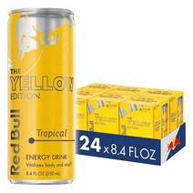 Red Bull Energy Drink Tropical 24 Pack of 8.4 Fl Oz Yellow Edition (6 Packs of 4) 레드 불 에너지 드링크 트, 1, 1