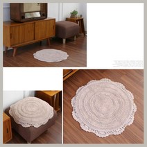 순면 뜨개원형매트 안마의자 발매트 집들이용선물 주방러그 아이방인테리어