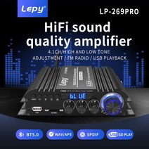 LEPY LP-269PRO 4.1 채널 앰프 블루투스 5.0 동축 USB SD FM 기능 서브 우퍼 출력 홈 시어터 증폭기