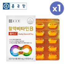 종근당 활력 비타민B 플러스 고농축 고함량 수용성 비타민 비 컴플렉스 비 B 군 영양제, 1개, 60정