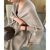 코리안 캐시미어 숄에 도톰한 니트 망토 따뜻한 울 코트 도톰한 캐시미어 일체형 빅 숄 스카프 숄