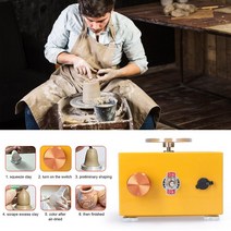물레 전기물레 도자기만들기 키트 DIY 미니 바퀴 기계 1500rpm 미니 기계 성인을위한 트레이가있는 점토 도구 어린이 예술, 나는 플러그