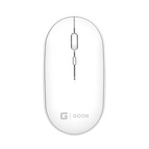 지군 슬림 충전식 저소음 무선마우스 GLW-N120, 화이트