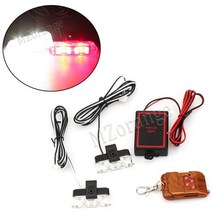 2 LED 무선 원격 스트로브 조명 경찰 성 노출증 Fso 스트로보 스코프 경고 DC 12V 자동차 플래시 램프 DRL 차량 조명 밝은 안전한 내구성, 빨강 하양