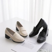세레스 로한 스퀘어 토우 여성 베이직 통굽 로퍼 힐(5cm)