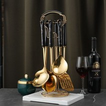 업소용 국자 세트 미니 스텐 실리콘 스테인레스 스틸 조리기구 수프 주방 액세서리 조리 도구 튀김 주걱 소쿠리 스푼 7 개, Style 9