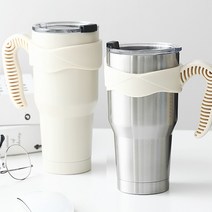 1+1 이중 진공 스텐 텀블러 900ml 2p세트, 아이보리,실버