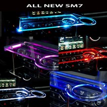 ArtX 올뉴SM7 USB 5V LED 2단 차량용 무중력테이블 컵홀더 식탁 자동차 선반 핸드폰 거치대 수납용품, 미니-컵홀더 타잎, 포함, 레드