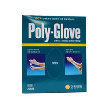 한진양행 폴리글러브 (Poly Glove) 사이즈 대(L)/1pk (200매) 비멸균 위생장갑, 한진양행 폴리글러브((소), 1개