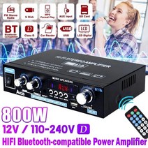 AV리시버 올인원앰프 미니앰프 ak380ak370ak170 800w 블루투스 앰프 오디오 노래방 홈 시어터 앰프 2 채널 전원 클래스 d 앰프 usb sd aux, AK35 EU 플러그