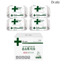 닥터아토 손소독티슈 20매 4개+손소독티슈 슬림(30매) 1개 휴대용 개별 소독티슈