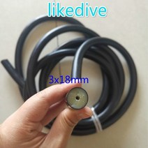 수중 작살 총 촉 미터 스피어 낚시 고무 튜브 밴드 탄성 라텍스 튜브, 3x18mm 블랙