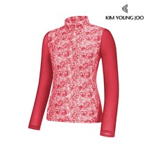 김영주 여성 소매 집업 매쉬 티셔츠