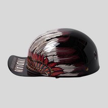 [nisakubladehatchet] 오토바이 소두핏 스냅백 헬멧 할리 스쿠터 베스파 모자 비보뉴 N129S445, M, 블랙와인색