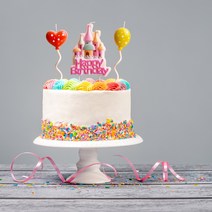 [코쿤] 캐슬 생일초 - 생일 초 파티용품 케이크데코, 핑크, 1세트