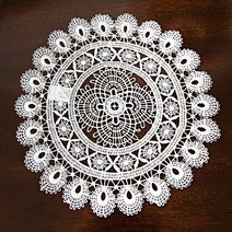 제우스갤러리 레이스러너 화이트눈꽃 쉐입 6종 식탁매트 러너 테이블매트, E타입 : 46.5 / 29cm 1장, 화이트(상세페이지 참고)
