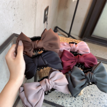 실크 양면 가을 왕 리본 헤어 올림머리 집게핀 6컬러